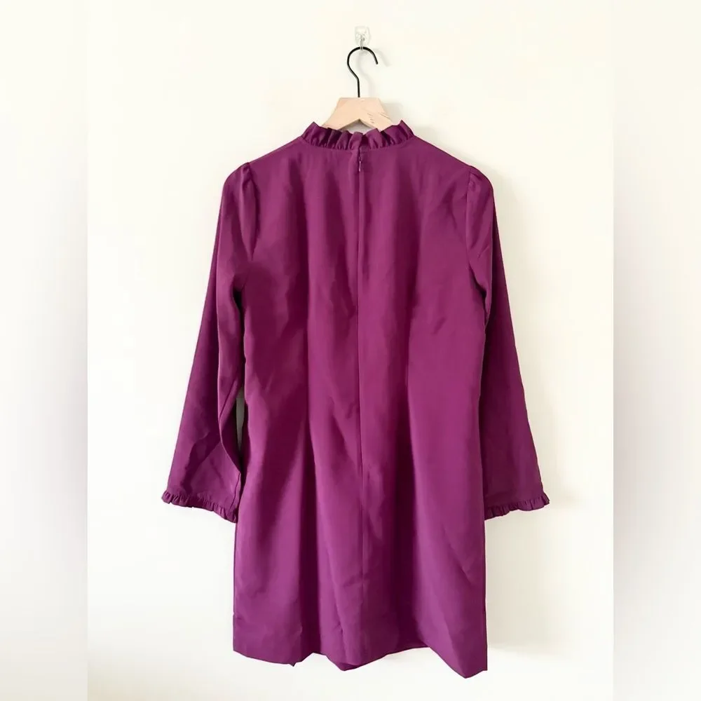 J. Crew Long Sleeve Sheath Mini Dress in Magenta Size 6